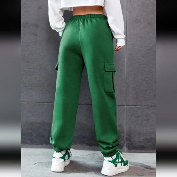 SHEIN EZwear Flap Pocket Side Drawstring Waist Sweatpants Size Women's Medium - Picture 2 of 12